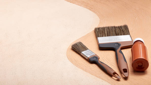 istock Painting accessories. Background for construction or design office 1147542865