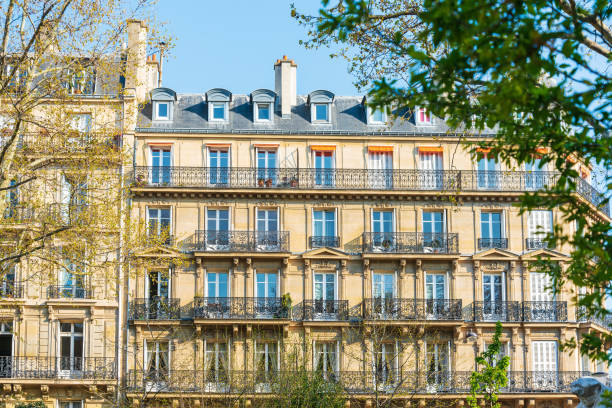 istock old-fashioned building in paris ,Europe 1147544677