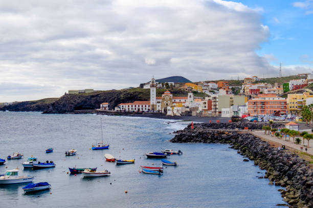 Candelaria is a coastal city in the eastern part of the island of Tenerife, Canary Islands. Its most prominent building is Basilica of Candelaria, inside which is the sculpture of the Virgin of Candelaria (Virgin Mary), the patron of the Canary Islands.
