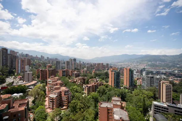 Beautiful view of the city of Medellin, Colombia - travel destination concepts