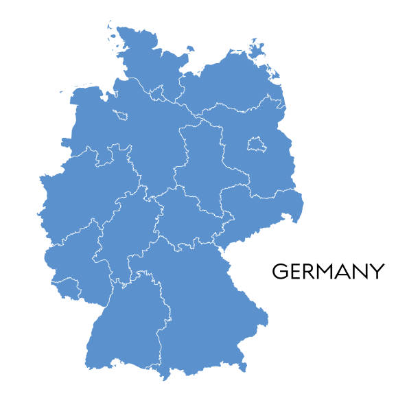 ilustraciones, imágenes clip art, dibujos animados e iconos de stock de mapa de alemania - alemania