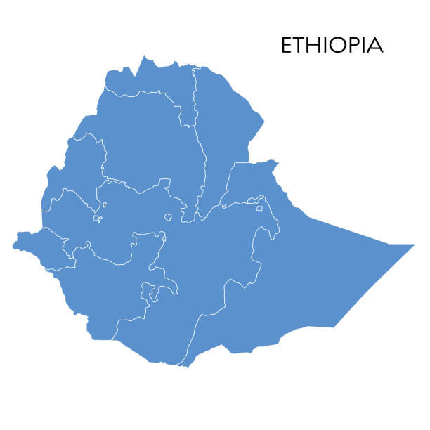 illustrazioni stock, clip art, cartoni animati e icone di tendenza di mappa dell'etiopia - ethiopia