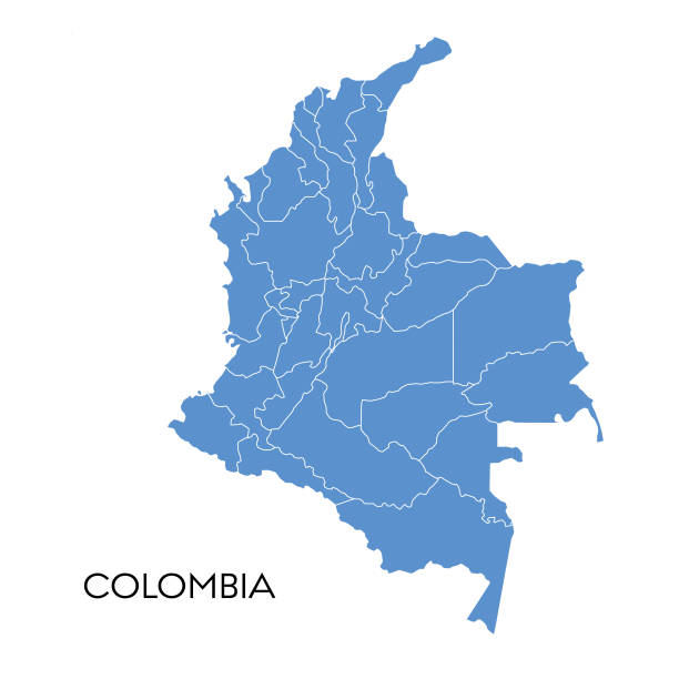 Colombia map vector art illustration