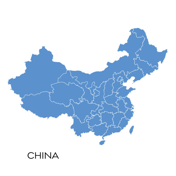карта китая - china stock illustrations