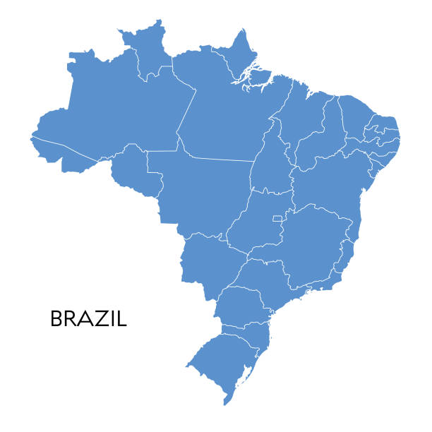 brasilien-karte - brazil stock-grafiken, -clipart, -cartoons und -symbole