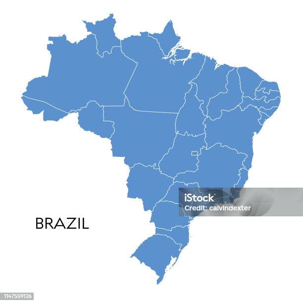 브라질 지도 브라질에 대한 스톡 벡터 아트 및 기타 이미지 - 브라질, 지도, 벡터