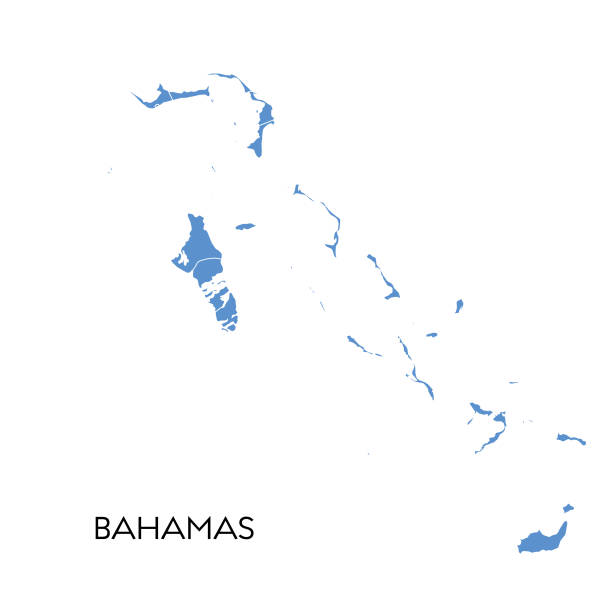 Bahamas map Vector illustration of the map of Bahamas bahamas map stock illustrations
