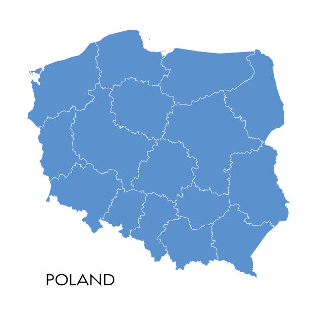 Poland map Vector illustration of the map of Poland poland stock illustrations