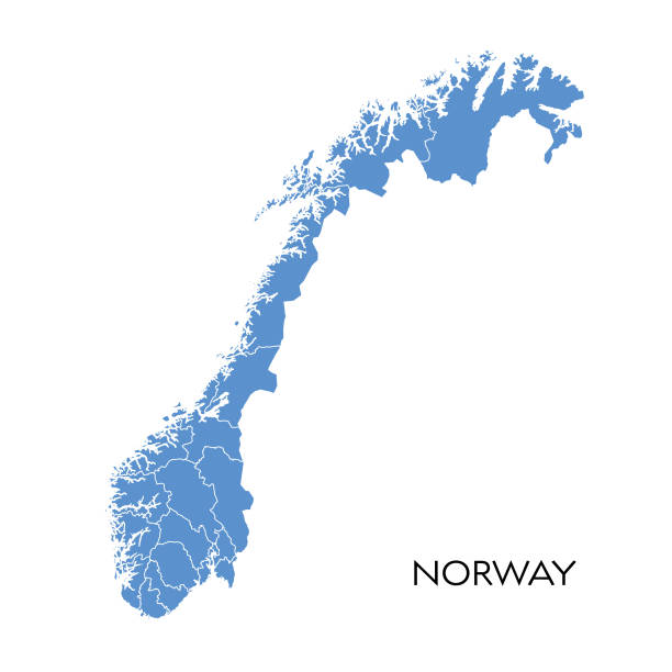 Vector illustration of the map of Norway