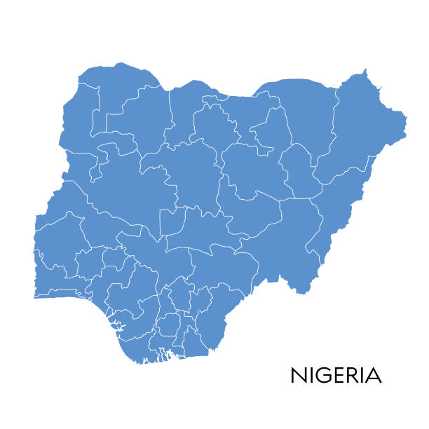 Nigeria map Vector illustration of the map of Nigeria nigeria stock illustrations