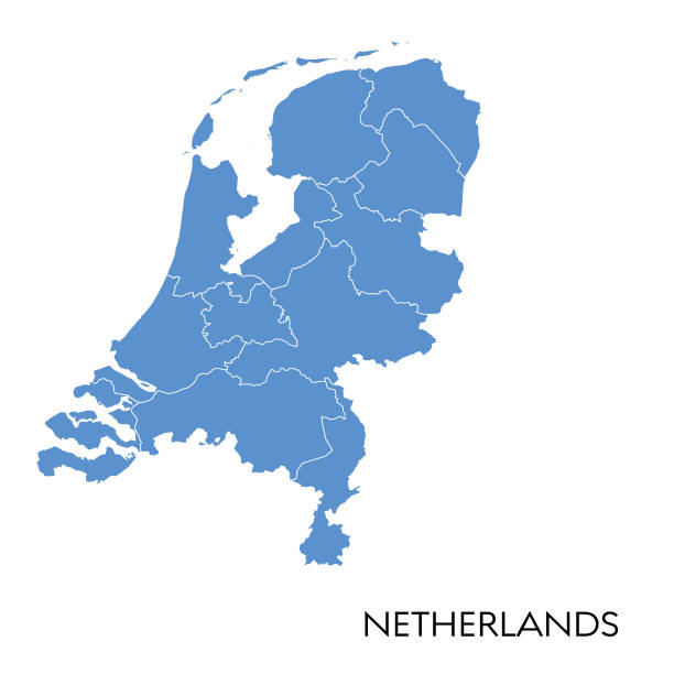 Vector illustration of the map of Netherlands