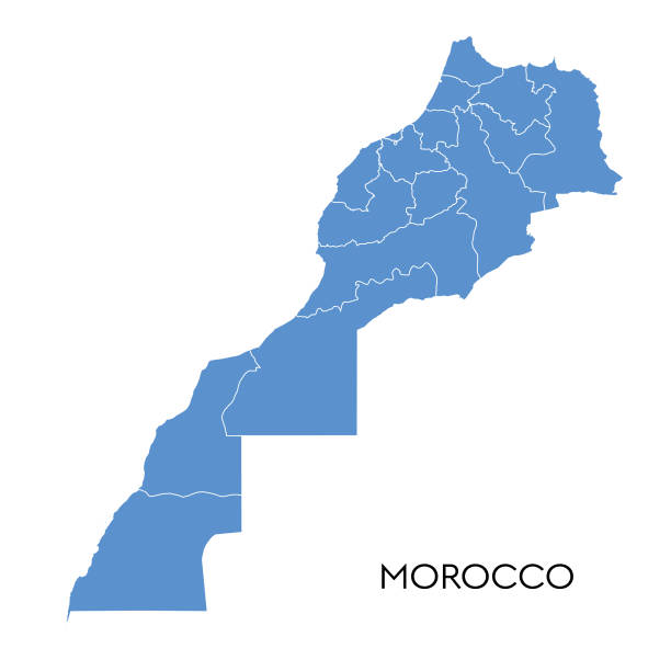 stockillustraties, clipart, cartoons en iconen met kaart marokko - morocco