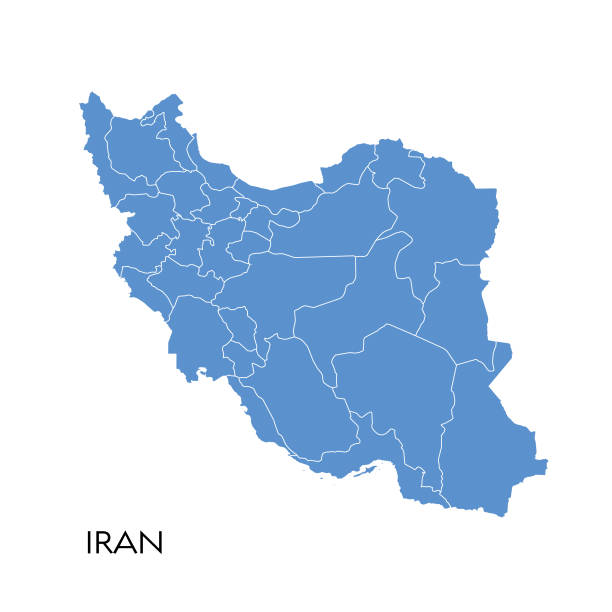 이란 지도 - iran stock illustrations