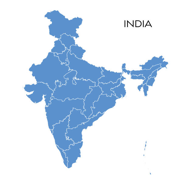 인도 지도 - india stock illustrations