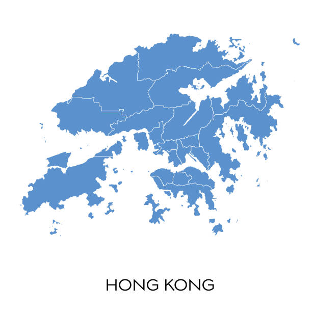 ilustraciones, imágenes clip art, dibujos animados e iconos de stock de mapa de hong kong - hong