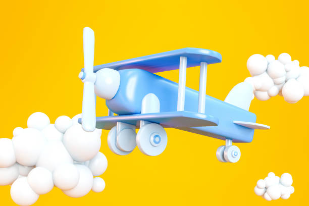 istock Simple Sky with Clouds and Small Airplane 1147563023