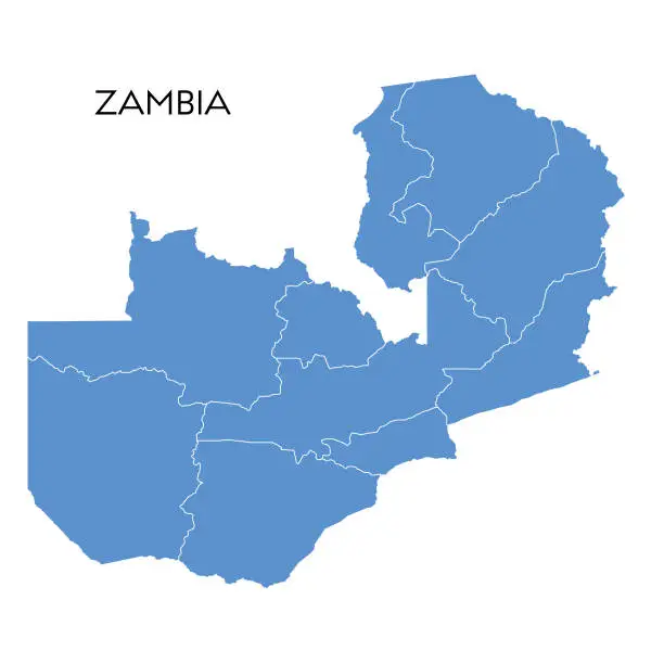 Vector illustration of Zambia map