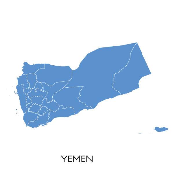 illustrazioni stock, clip art, cartoni animati e icone di tendenza di mappa yemenita - yemen