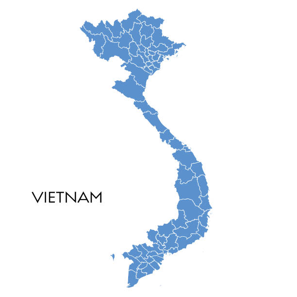 Vietnam map vector art illustration