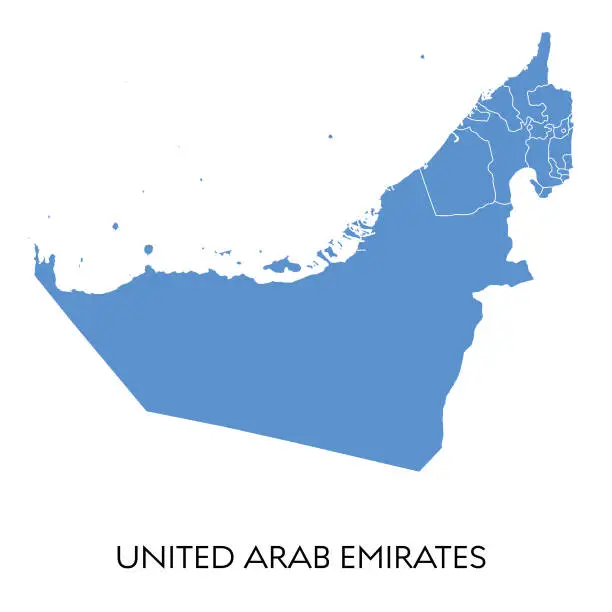 Vector illustration of United Arab Emirates map