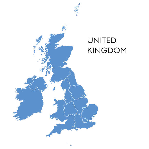 карта великобритании - великобритания stock illustrations