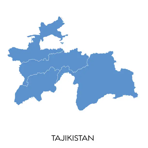 Vector illustration of Tajikistan map