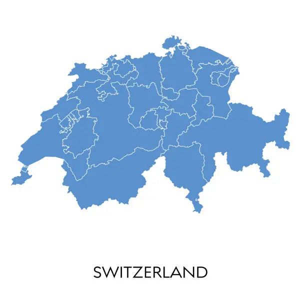 Vector illustration of Switzerland map