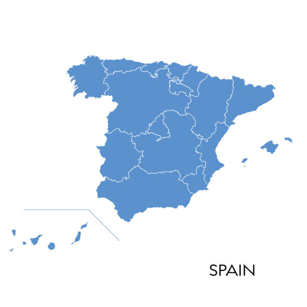 spanien map - spanien stock-grafiken, -clipart, -cartoons und -symbole