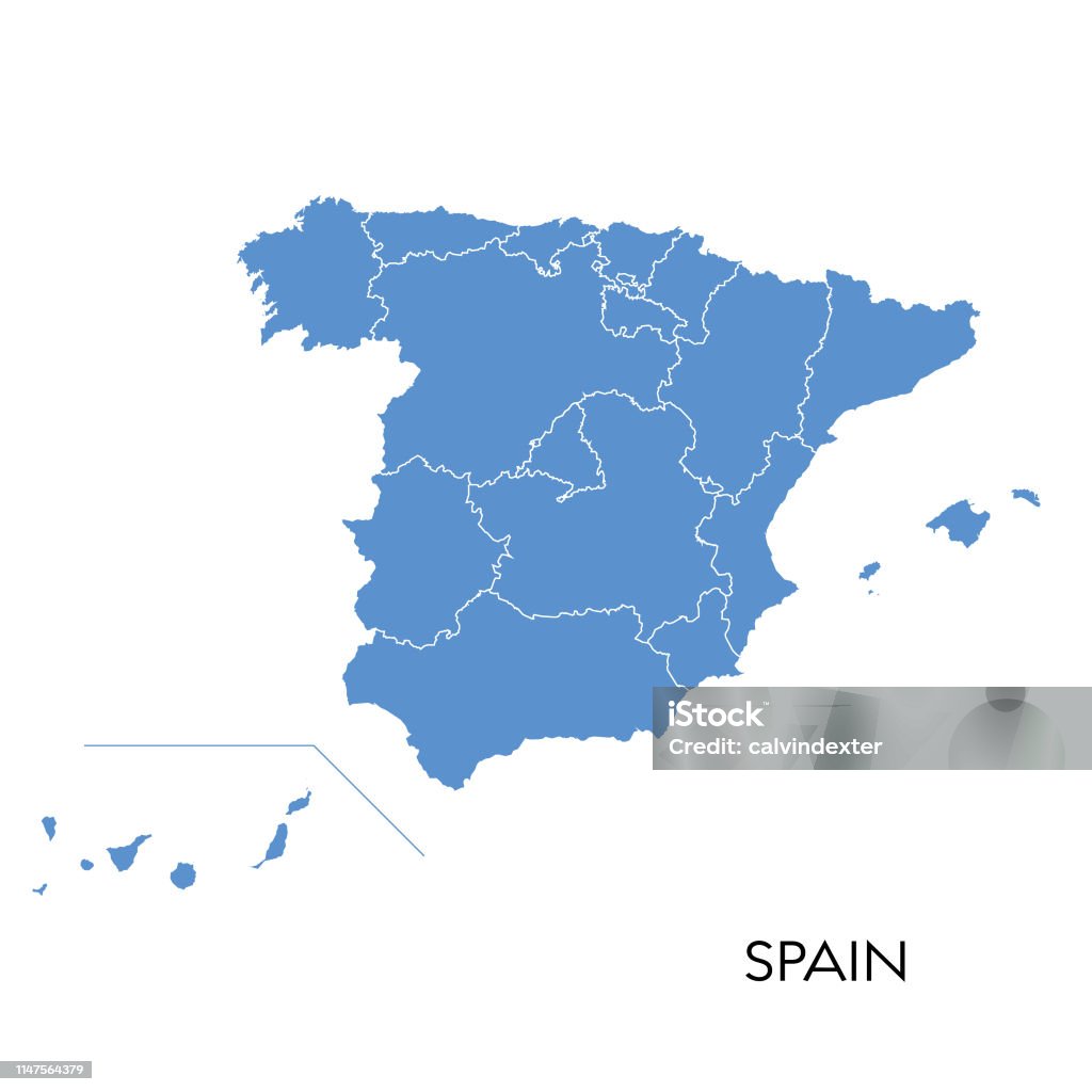 Carte de l’Espagne - clipart vectoriel de Espagne libre de droits