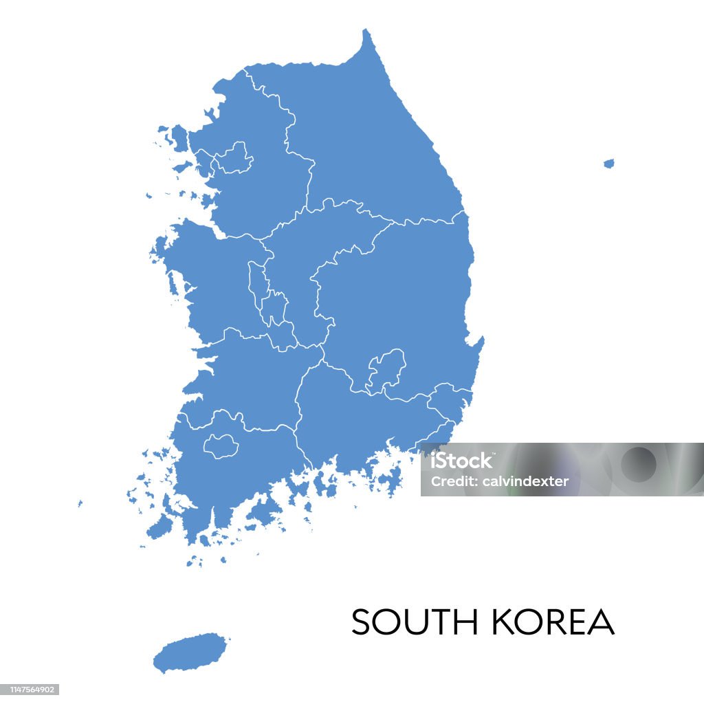 대한민국 지도 지도에 대한 스톡 벡터 아트 및 기타 이미지 - 지도, 대한민국, 벡터 - Istock