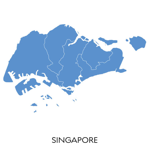 Singapore map Vector illustration of the map of Singapore singapore map stock illustrations
