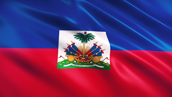 3d Render Haiti Flag (Close-up)