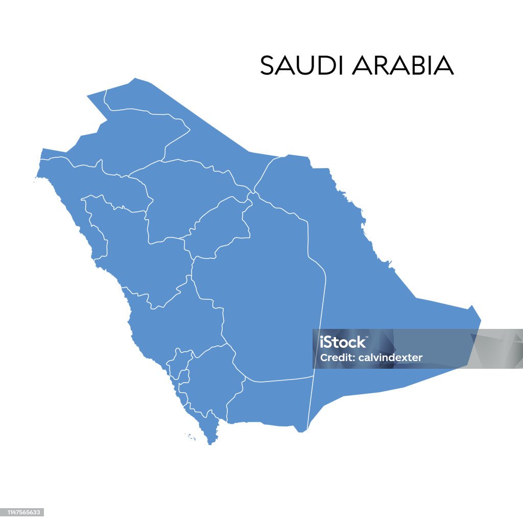Карта Саудовской Аравии - Векторная графика Саудовская Аравия роялти-фри
