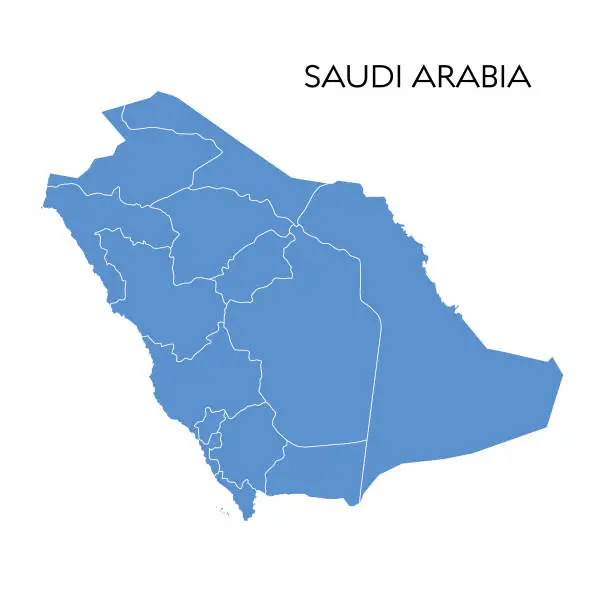 Vector illustration of Saudi Arabia map