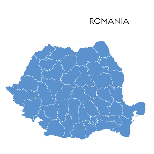 румыния карта - romania stock illustrations