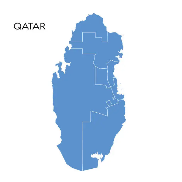 Vector illustration of Qatar map