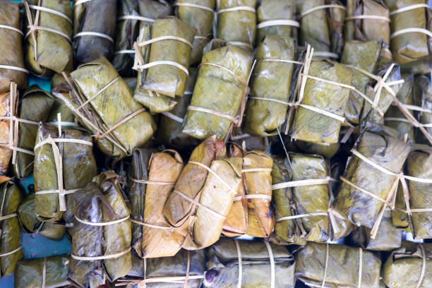 istock Bananas with sticky rice (Khao Tom Mat or Khao Tom Pad) Thai traditional dessert 1147566564