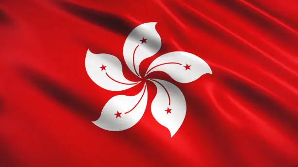 3d Render Hong Kong Flag (Close-up)
