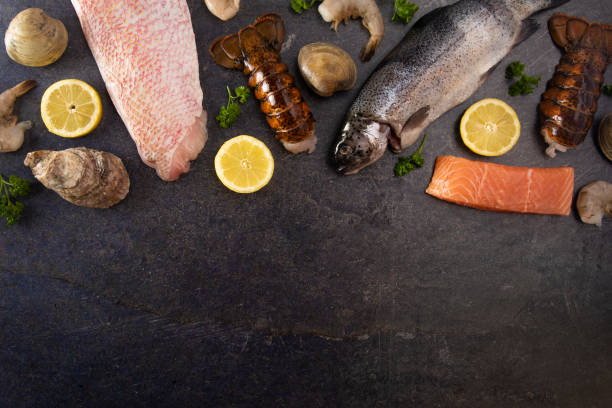 istock A Collage of Various Seafood Items From a Fishmonger or Fish Market 1147570258
