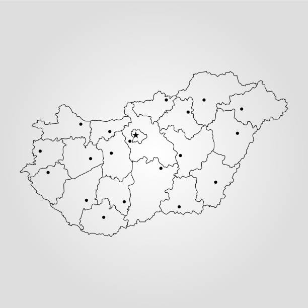 Map of Hungary Map of Hungary. Vector illustration. World map eger stock illustrations