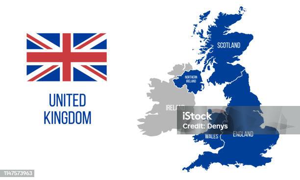 Birleşik Krallık Haritası İngiltere Iskoçya Galler Kuzey Irlanda Vektör Büyük Britanya Harita Zekâ Ingiltere Bayrağı Beyaz Arka Planda Izole Stok Vektör Sanatı & Harita‘nin Daha Fazla Görseli
