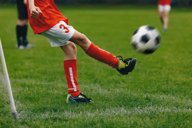 istock Soccer Corner Kick on the Grass Field 1147578222