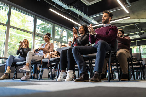 istock Round of applause for speaker 1147579066