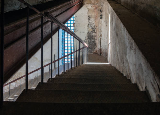 istock Stairs in old water tower. 1147579852