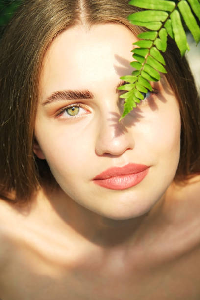 istock Attractive female with nude makeup on. 1147582017