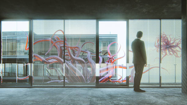 istock Abstract office businessman with alien tentacles 1147584157