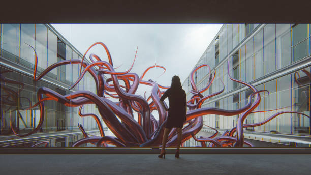 istock Abstract office businesswoman with alien tentacles 1147585387