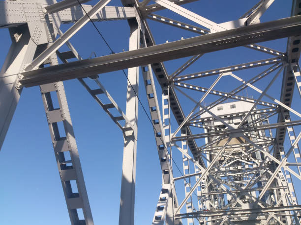 istock metal structure of the bridge against the sky 1147585472