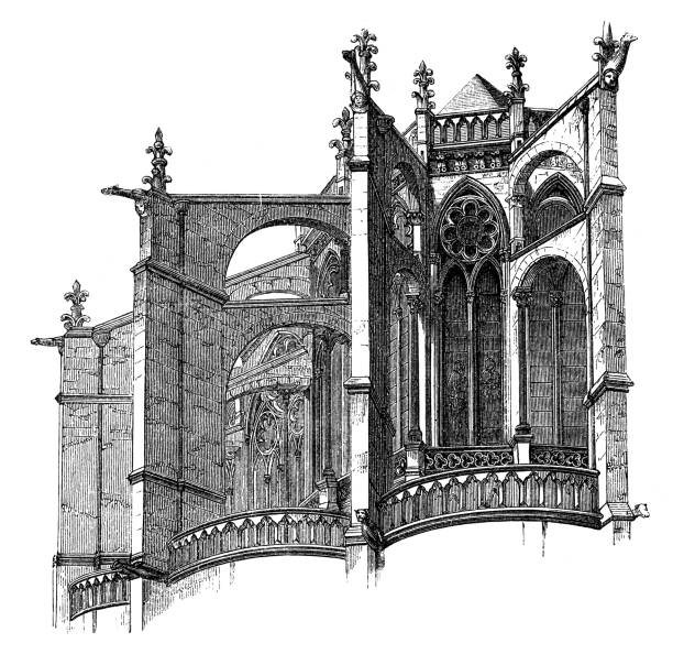 istock Abbey church in St. Denis, buttresses 1147590260