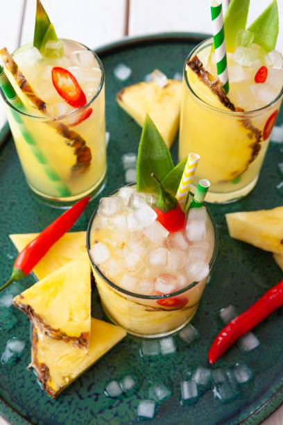 istock Colorful cocktail with fresh pineapple 1147590933